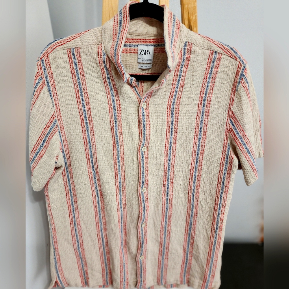 Zara Stripe Textured Shirt